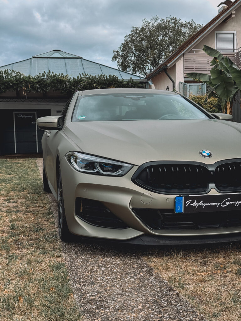 BMW 8er G16 Vollfolierung in PWF Intense Matt Sandstorm von Pstylesgermany